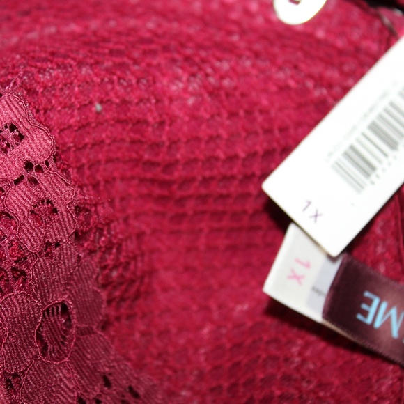 Adore Me. Wine Red Lace Corset Bustier with Front Closure. Sz. 1XL - Picture 7 of 7